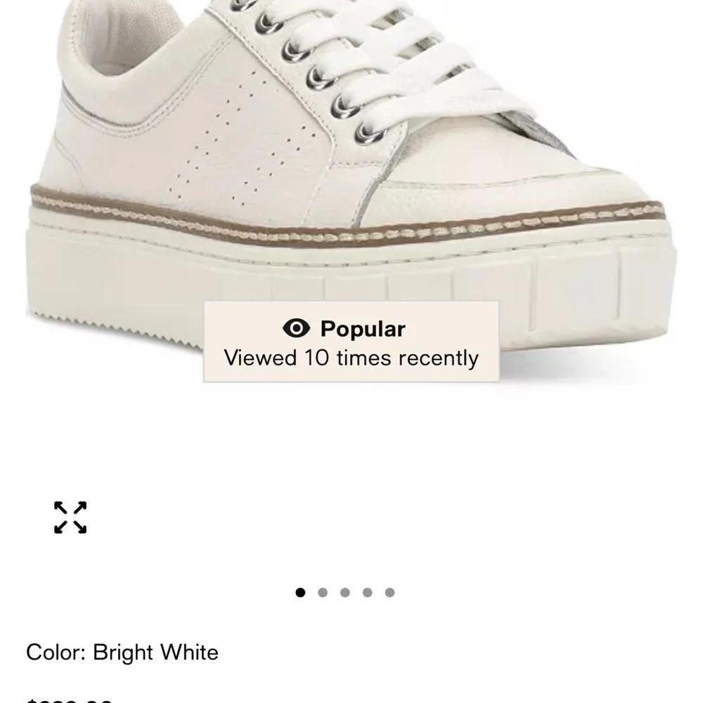 Vince Camuto ”Randay” Women’s Platform Bright White Leather Sneakers Sz 9.5 NEW
